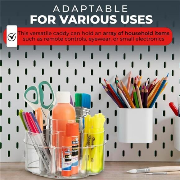 Clear Rotating Makeup Organizer Small 360 Spinning Cosmetic Storage Vanity Caddy - Picture 5 of 7